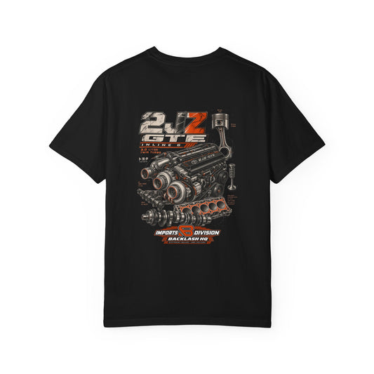 2JZ-GTE Twin Turbo Engine T-Shirt | Backlash HQ