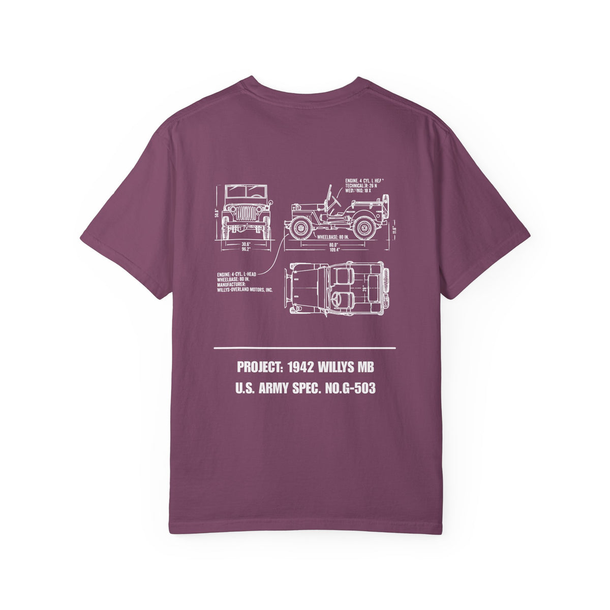 1942 Willys MB Blueprint T-Shirt | Backlash HQ
