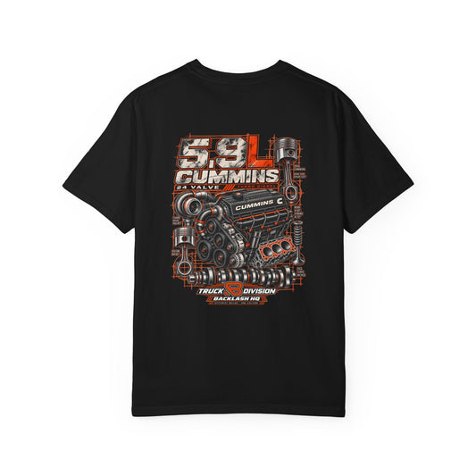 5.9L Cummins Turbo Diesel Engine T-Shirt | Backlash HQ