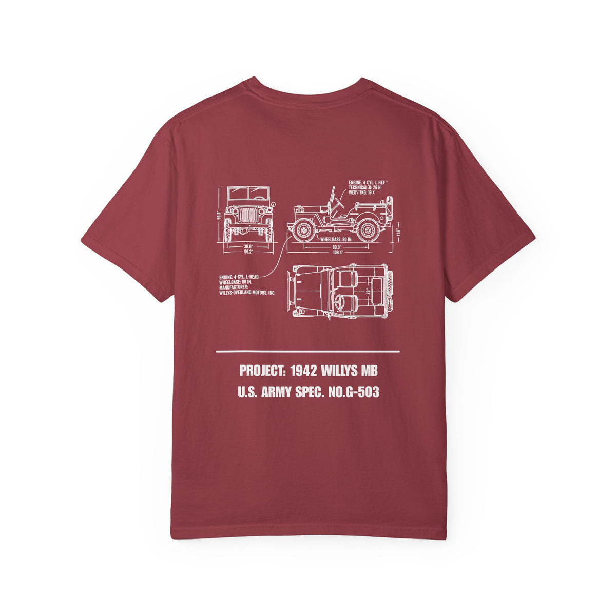 1942 Willys MB Blueprint T-Shirt | Backlash HQ