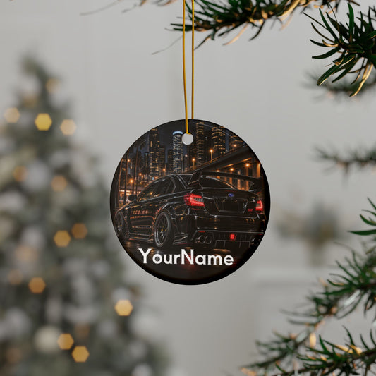 Personalized Subaru WRX City Nights Ceramic Ornament | Backlash HQ