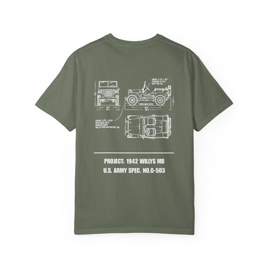 1942 Willys MB Blueprint T-Shirt | Backlash HQ