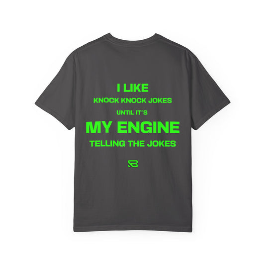 Knock Knock Engine Mechanic Humor T-Shirt | Backlash HQ